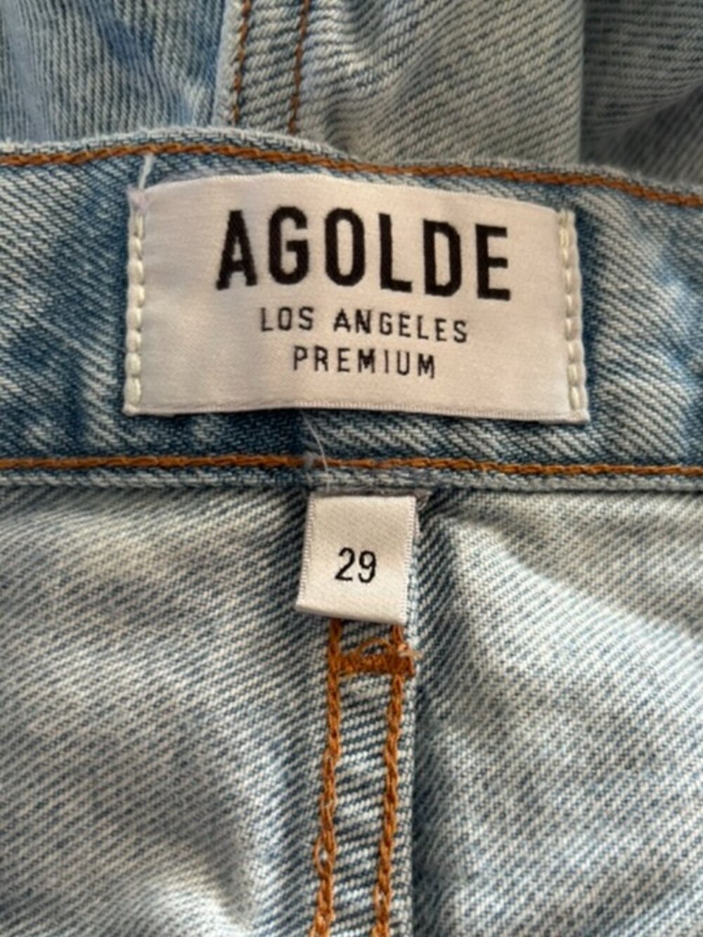 AGOLDE Parker High Rise Cutoff Distressed Light Wash Denim Shorts Size 29 - Picture 3 of 6